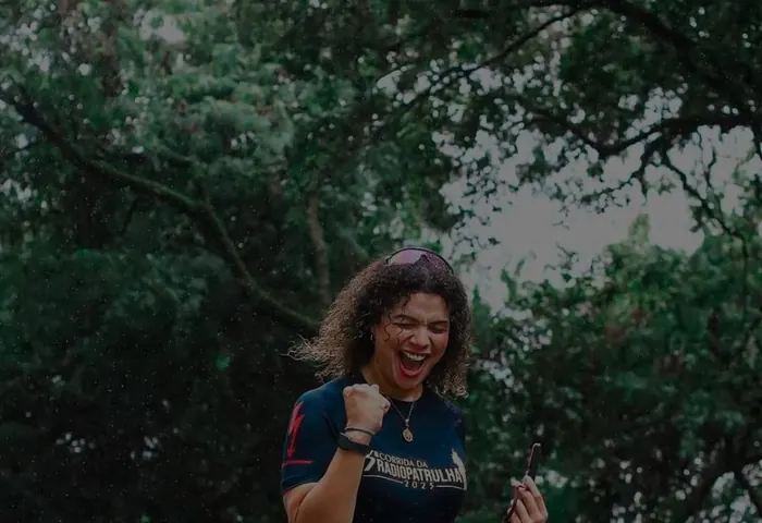 Priscilla em uma corrida