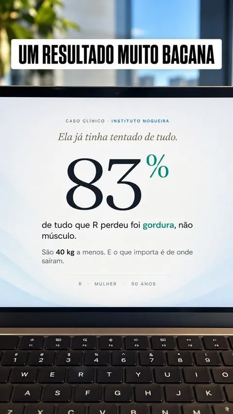 Relatório de evolução com 83% de gordura